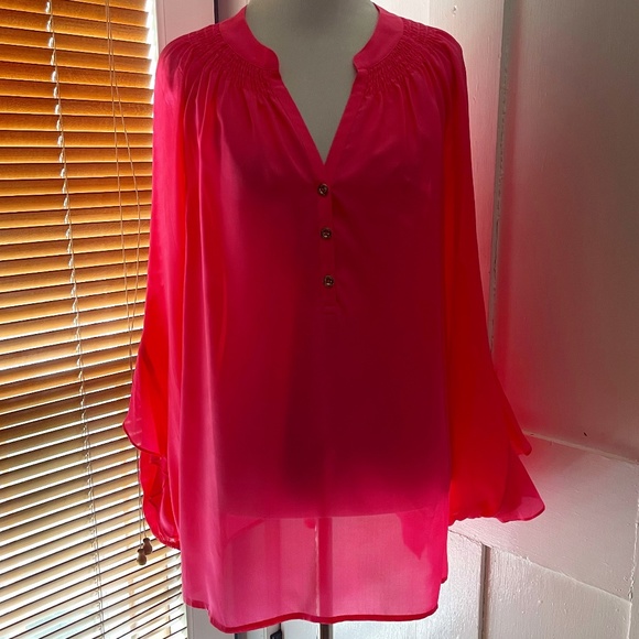 Lilly Pulitzer Tops - NWOT LILLY PULITZER | Coral Pink Silk Blouse Sz M